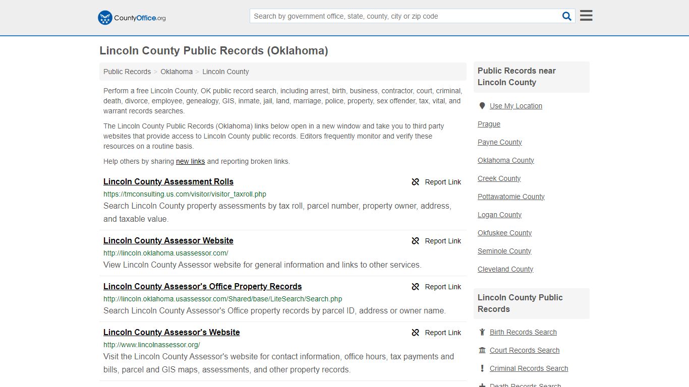 Public Records - Lincoln County, OK (Business, Criminal, GIS, Property ...